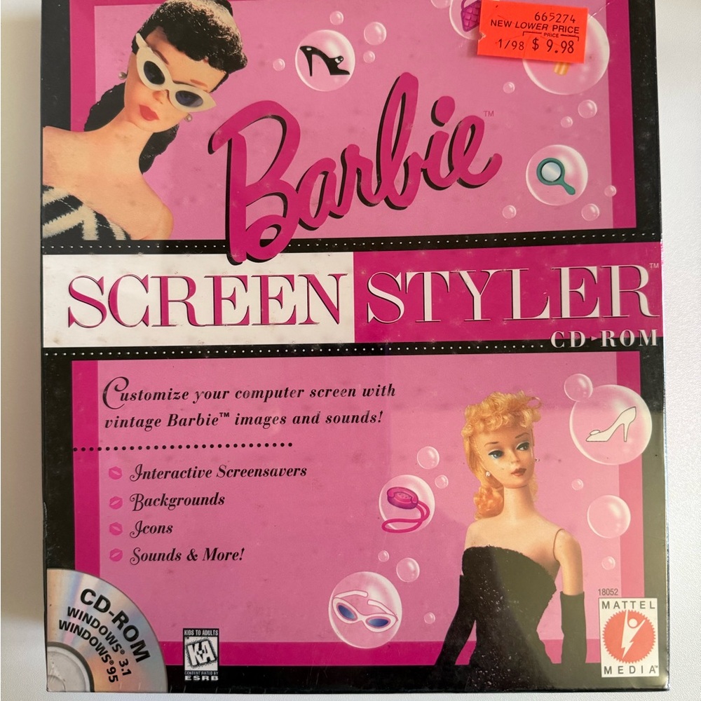 Mattel Barbie Screen Styler CD-ROM - Pink and Black